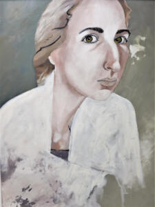 painting (unfinished) portrait of Sarah Nemtsov by © Elisabeth Naomi Reuter